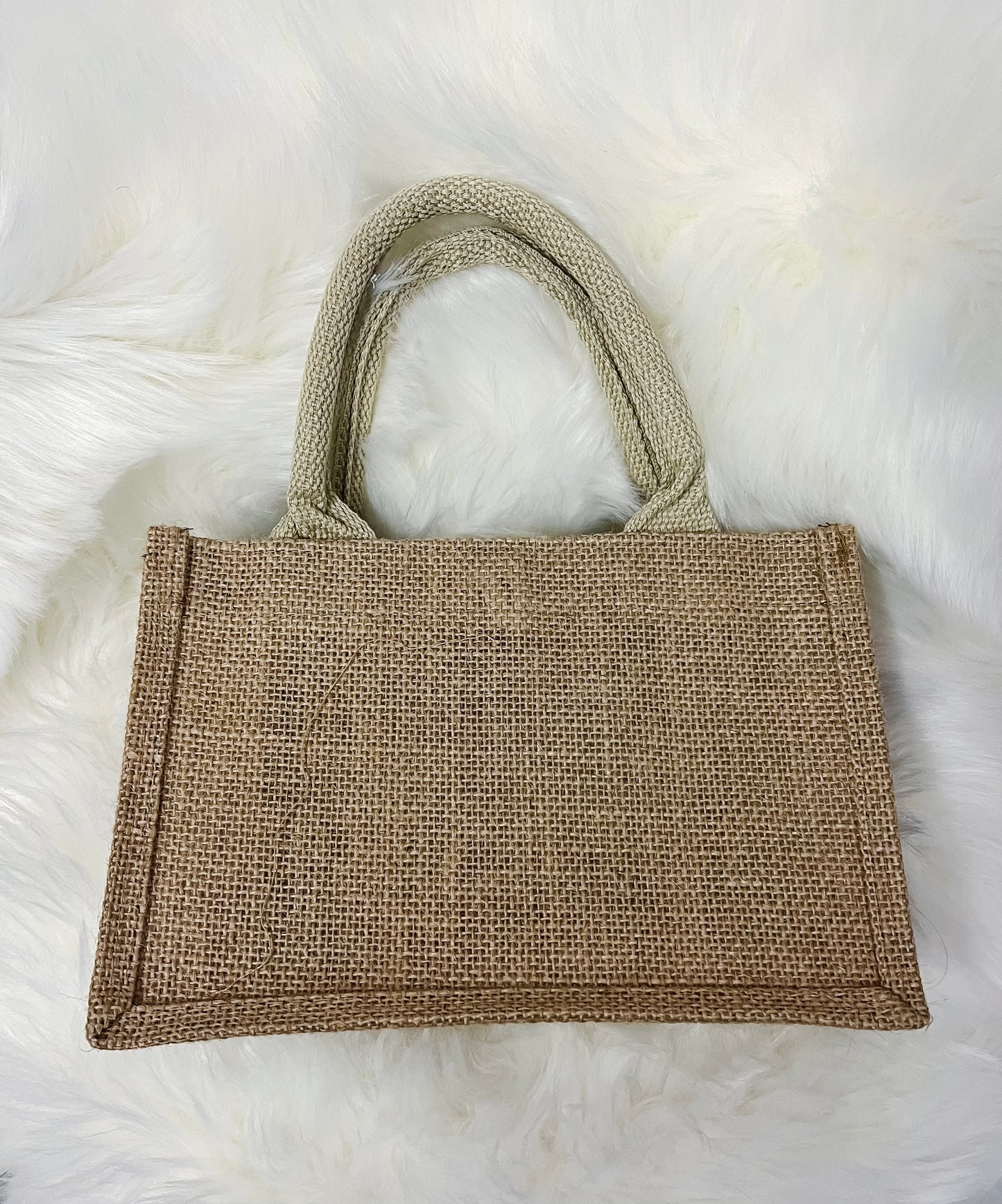 HB Tan Burlap Tote