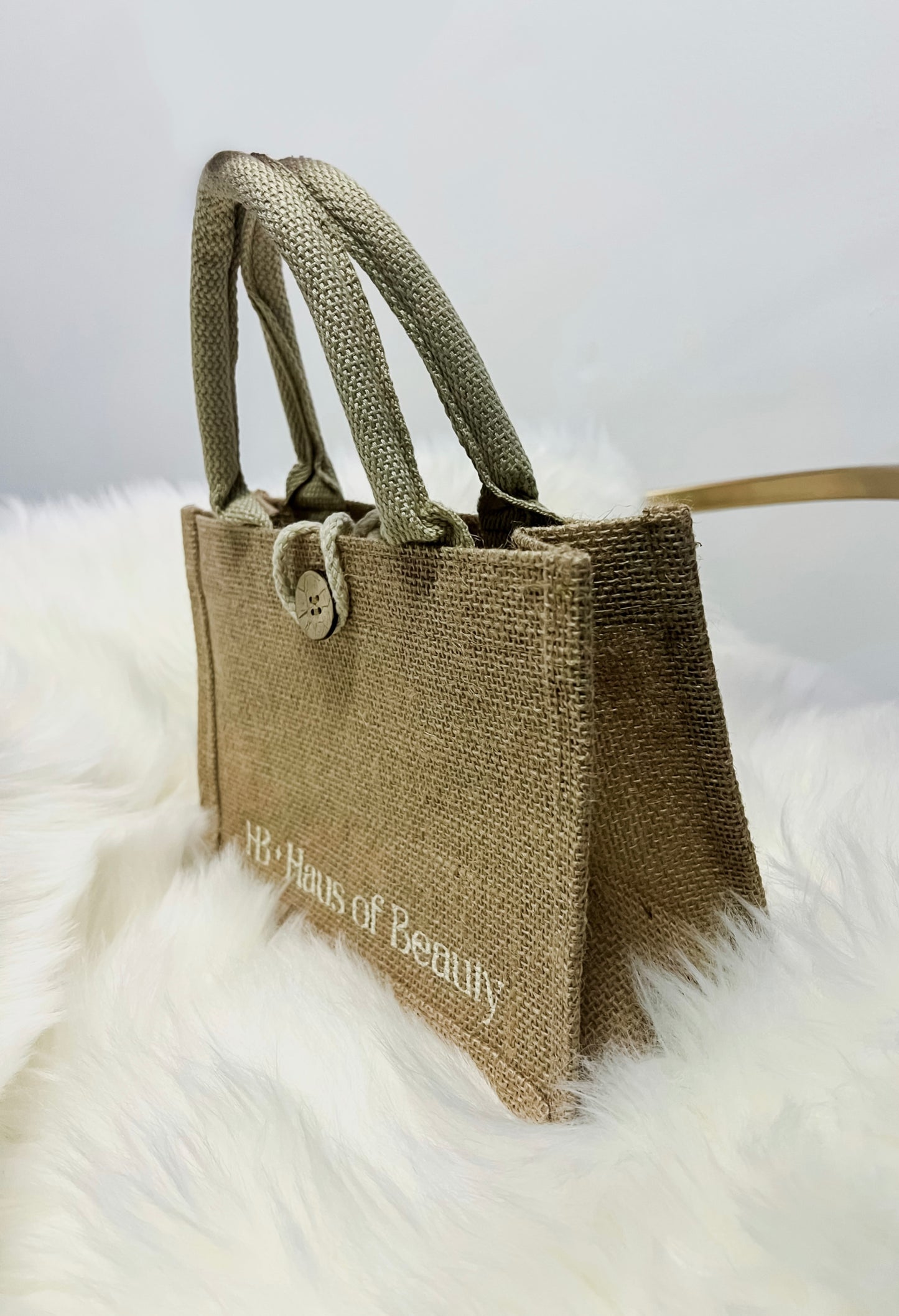 HB Tan Burlap Tote