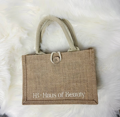 HB Tan Burlap Tote